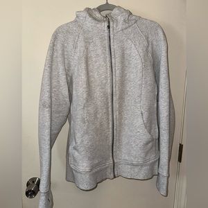 Lululemon Womens Scuba Zip up soze 12 Colour Heathered Core Ultra Light Grey